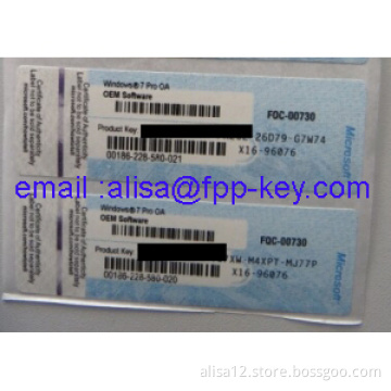 Genuine Windows 7 Pro Coa License ,100% original wholesale Oem Key